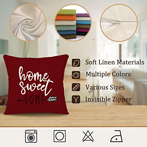 Christmas Pillow Covers 18x18 Set of 4 (Burgundy / 18" x 18" (Pack of 4))