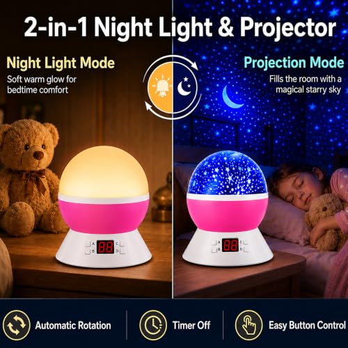 Unicorn Star Projector for Kids (Light Pink-2)