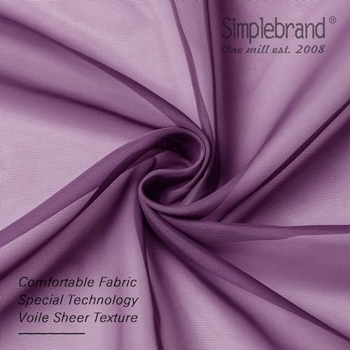 Plum Sheer Curtains 63 Inch Length 2 Panels (Plum / 42"W x 63"L (Pack of 2))