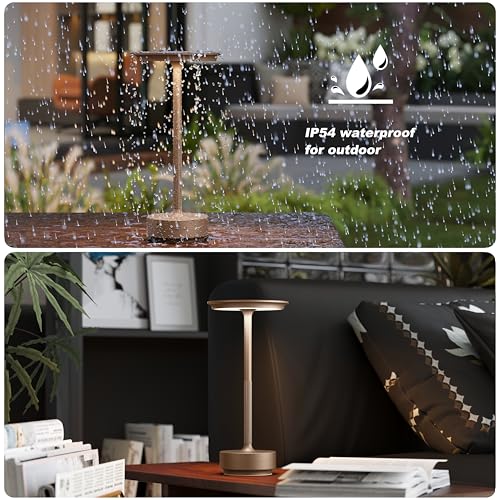 1 Pack Rechargeable Table Lamps Cordless (Brown-1)