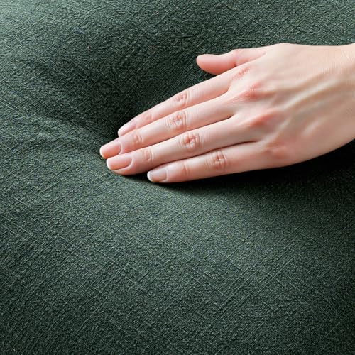 Linen Fringe Decorative Lumbar Throw Pillow Covers Army Green 12x20 (20" x 12" (Pack of 2) / Army Green)