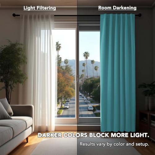 Blackout Curtains Back Tab and Rod Pocket Curtains Insulated Thermal Room Darkening Drapes for Bedroom 52Wx84L Inch Teal 2 Panels (Sky Blue / 52"W x 84"L (Pack of 2))