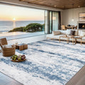 8x10 Area Rug Living Room (Blue White Grey / 8' x 10' (Rectangular))