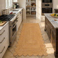 Scalloped Natural Jute Area Rug 3x6 Ft (Natural / 3' x 6' (Rectangular))