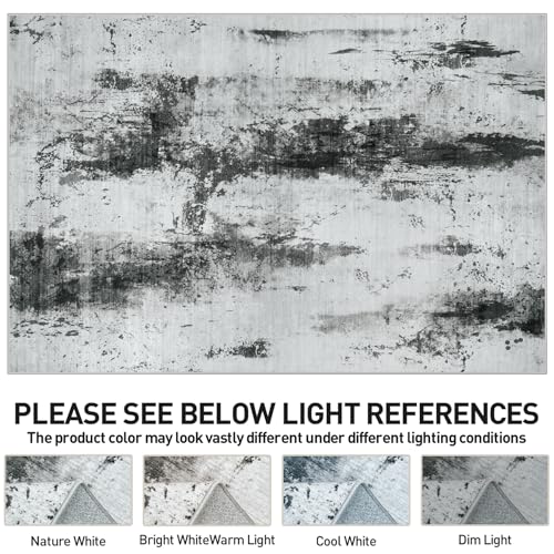 2'6''x8' Runner Rugs Washable Rug (Black White Grey / 2'6" x 8' (Runner))