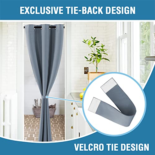Doorway Curtain Blackout Closet Door Curtain Room Divider Window Treatment Curtain for Bedroom Thermal Insulated Privacy Drape Soundproof Grommet (42"W x 80"L (Pack of 1) / Stone Blue)