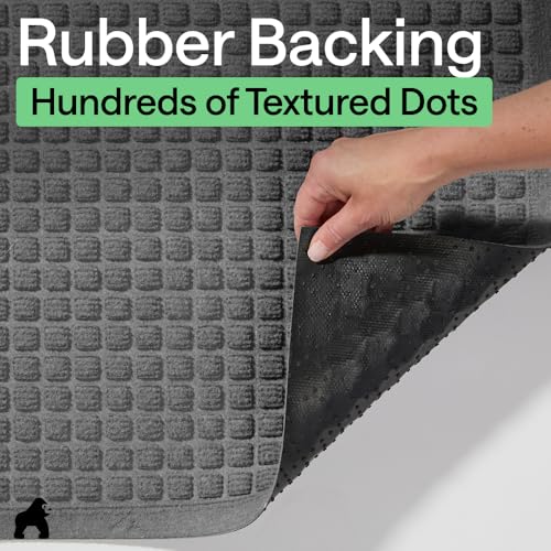 HydroABSORB Door Mat for Indoor Outdoor Use (Grey / 35" X 23")