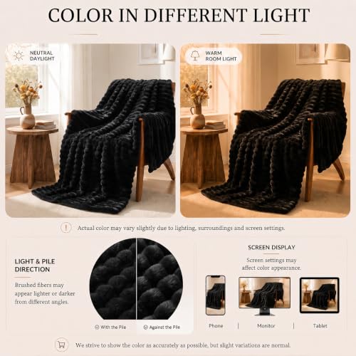 Black Throw Blanket for Couch (Black / Throw (50" x 60"))