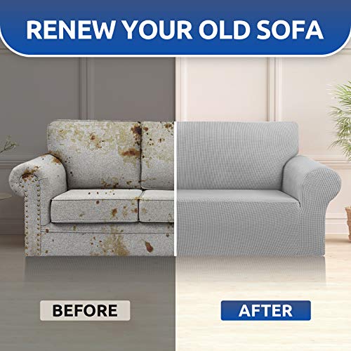 Stretch Oversized Couch Covers for Sofa Slipcover (Silver / X-Large)