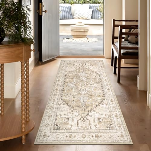 Washable Runner Rug (3' x 6' / Beige Brown)