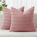 Corduroy Decorative Throw Pillow Covers 20x20 Blush Pink Pack of 2 (Blush Pink / 20" x 20" (Pack of 2))