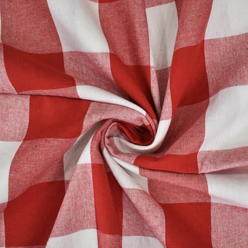 Curtains for Windows Treatment Buffalo Check Plaid Pattern Gingham 2 Panels Rod Pocket Red and White Farmhouse Decor Curtains for Living Room 60 Inch Length 34"x60" (34"W x 60"L (Pack of 2) / Red and White)