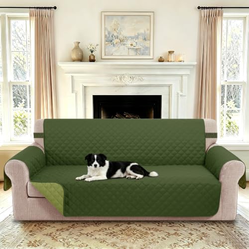 Reversible 4 Seater Sofa Cover (Huntergreen/Sage / Sofa Xxl - Xxl Large (91"))