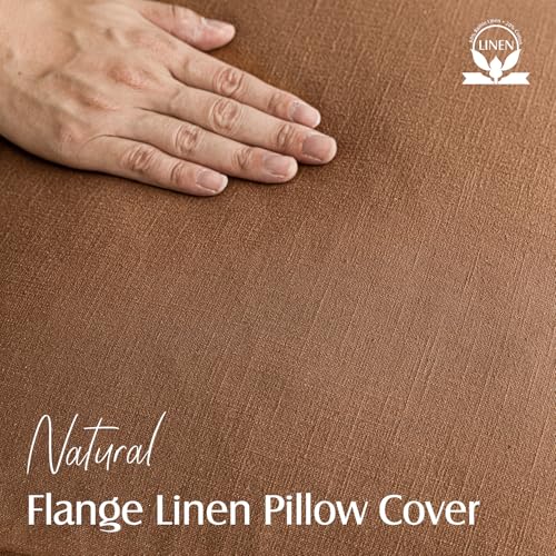 Linen Solid Decorative Throw Pillow Covers 18x18 Orange Brown (18" x 18" (Pack of 2) / Hazel)