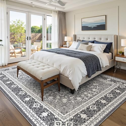 8x10 Area Rugs for Living Room (Oriental Light Grey / 8' X 10' (Rectangular))
