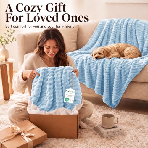 Light Blue Throw Blanket for Couch (Light Blue / Throw (50" x 60"))