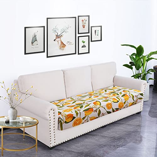 Printed Couch Cushion Covers (Orange / Seat Cover Large)