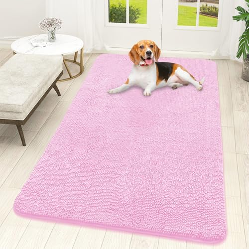 Dog Door Mat for Muddy Paws 59x32 (Pink / 59" X 32")