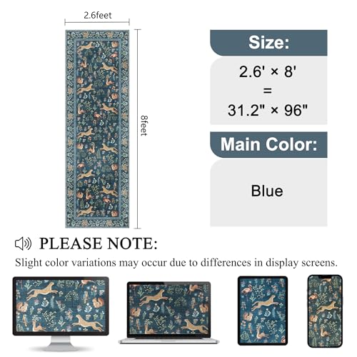 2.6x8 Rug for Hallway (Blue (Animal) / 2'6" x 8' (Rectangular))