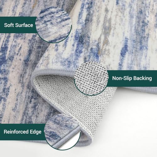 Abstract Rugs for Entryway 2x3 Washable Small Area Rug Grey (Blue-grey / 2' x 3' (Rectangular))