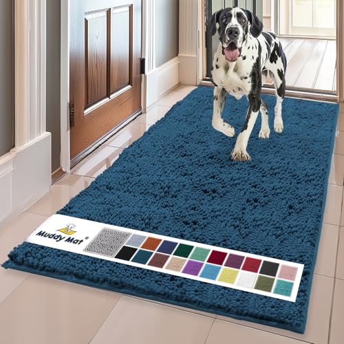Super Water Absorbent Door Mat Indoor (Atlantic Blue / 36" x 72")