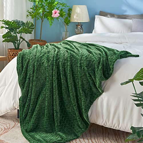 Fleece Queen Blanket for Bed (A-green / Full/Queen-90x90 IN)