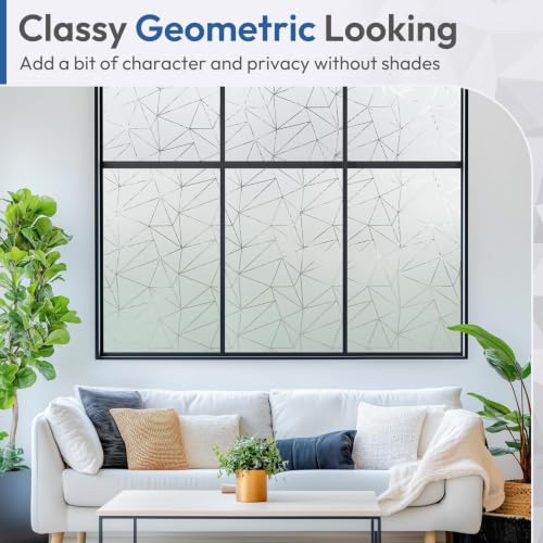 Static Cling Window Privacy Film (Frosted Triangle / 17.5" X 157.4")