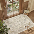 Washable Entry Rug 3x4 Area Rugs for Entryway Kitchen (Beige/Blue / 3' x 4' (Rectangular))