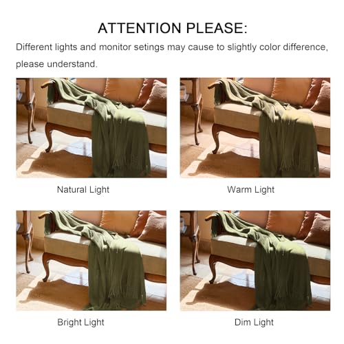 Throw Blanket for Couch (C-dark Green / 50*60'')