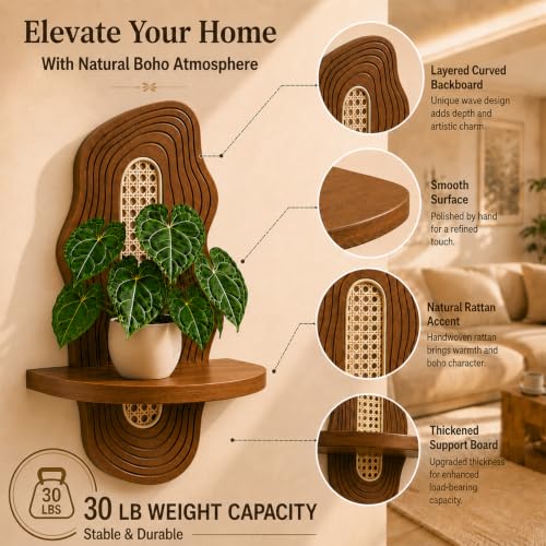 Boho Wall Decor Plant Shelves 2 Pack