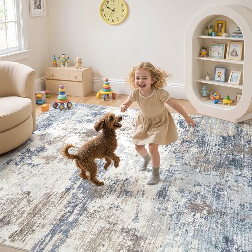 8x10 Area Rug Living Room Rugs (Denim Blue / 8' x 10' (Rectangular))