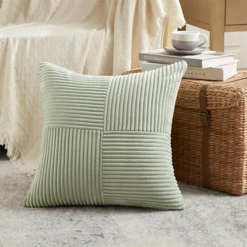 2 Packs Sage Green Samll Decorative Throw Pillow Covers 12x12 Inch with for Couch Bed Sofa (Sage Green / 12" x 12" (Pack of 2))