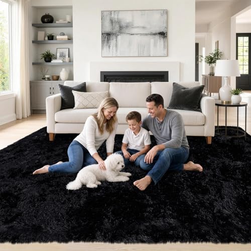 6x9 Area Rug for Living Room (Black / 6' x 9' (Rectangular))