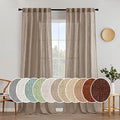 Taupe Linen Curtains 52x108 Inch Long for Bedroom Living Room Decor (52"W x 108"L (Pack of 2) / Taupe)