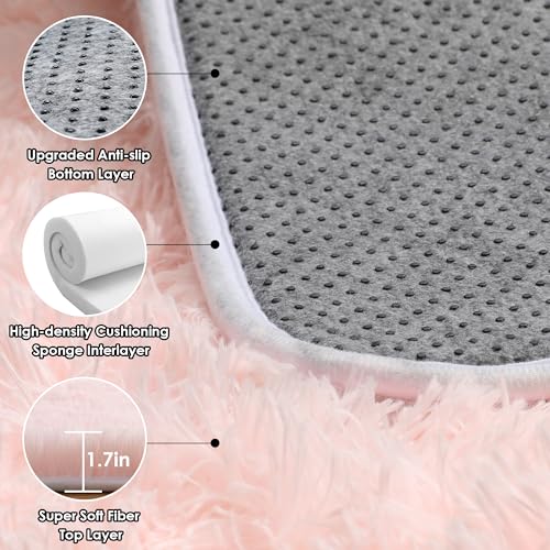 Pink Runner Rugs for Girls Bedroom Living Room (Light Pink / 2' x 6' (Runner))