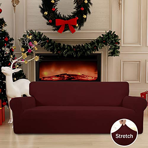 Stretch Oversized Sofa Couch Slipcover Washable Wine (X-Large Sofa / Wine)