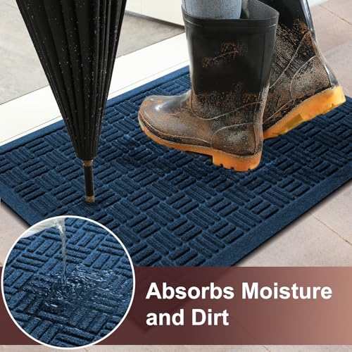 Front Door Mat Outside Entrance (Blue / 3' x 5'2" (Rectangular))