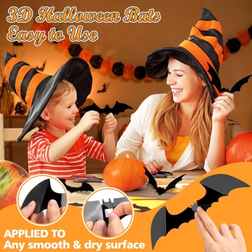 100Pcs Bats Halloween Decorations (Black)
