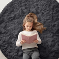 Black Round Rugs for Bedroom (5 Ft Round / Black)