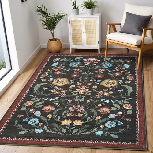 Washable Rug 4x6 Area Rugs for Living Room (C Red / 4' x 6' (Rectangular))