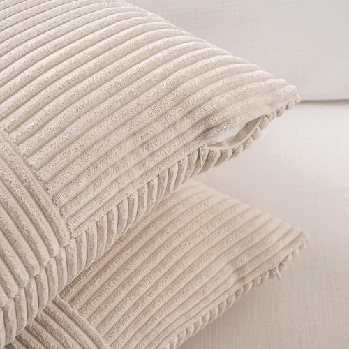 2 Packs Tan Lumbar Decorative Throw Pillow Covers 14x22 Inch for Living Room Couch Bed Sofa (Tan / 22" x 14" (Pack of 2))
