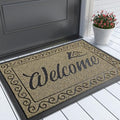 Artificial Grass Welcome Mat (Brown / 29.5x17 Inch)