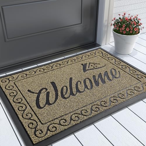 Artificial Grass Welcome Mat (Brown / 29.5x17 Inch)