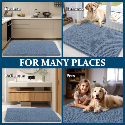 Dog Door Mat for Muddy Paws 34x21 (Airy Blue / 34" X 21")