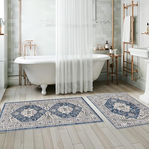 Kitchen Sink Rugs Set 0f 2 (2x3+2x4 / Blue)