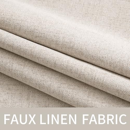 100% Blackout Linen Curtains for Bedroom 52x45 Inches Natural (Natural / 52"W x 45"L (Pack of 2))