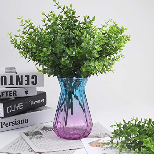 8Pcs Artificial Eucalyptus Fake Greenery Boxwood Stems Green Plants (Eucalyptus / 8 Pcs)