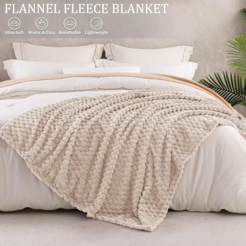 3D Fleece California King Blanket for Bed (Camel / Cal King ( 120x120 IN ))