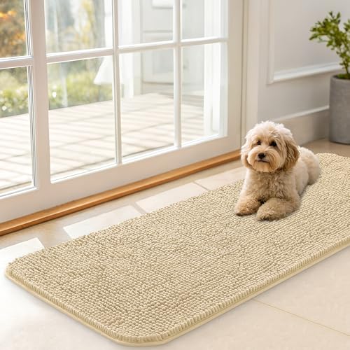 Dog Door Mat for Muddy Paws 47x17 (Sand / 47" X 17")