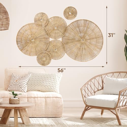 Set of 7 Boho Wall Decor (Classic jute color)